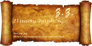 Zlinszky Zoltán névjegykártya